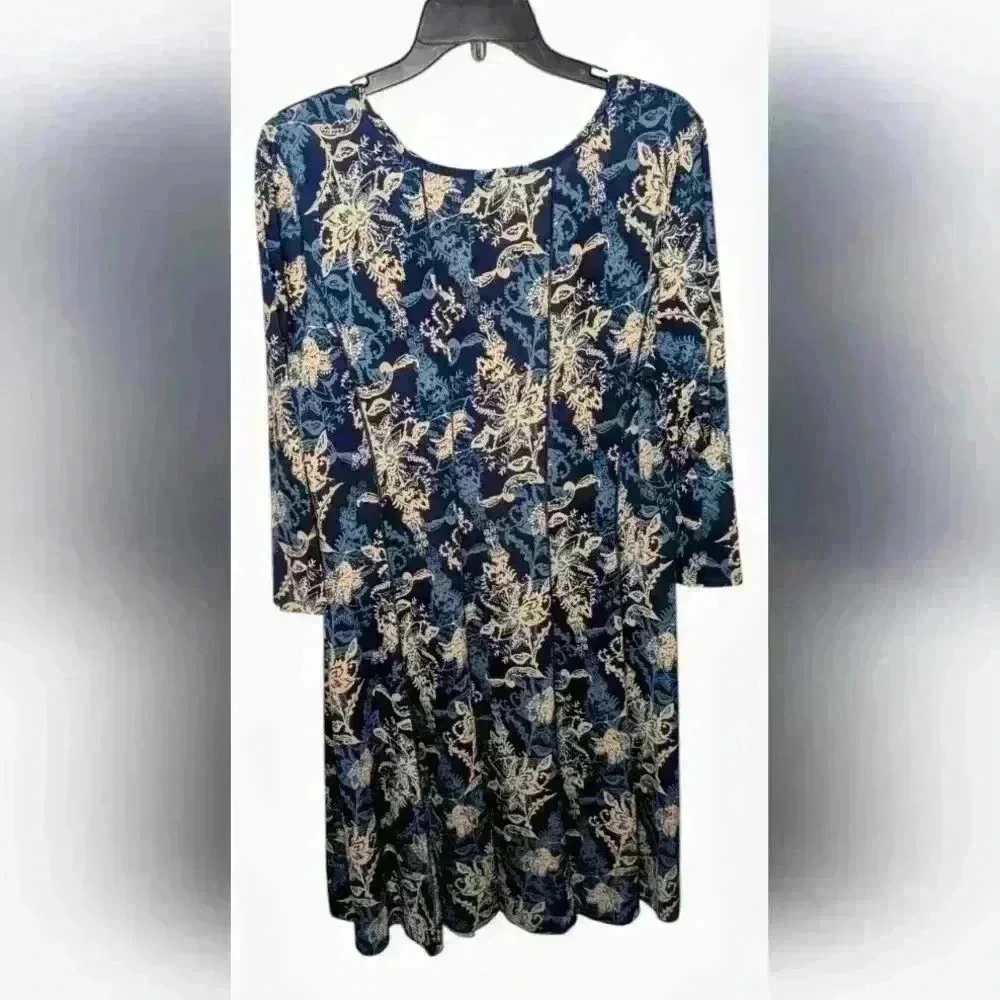 Sami & Jo 2X Blue Paisley Dress - Picture 3 of 4